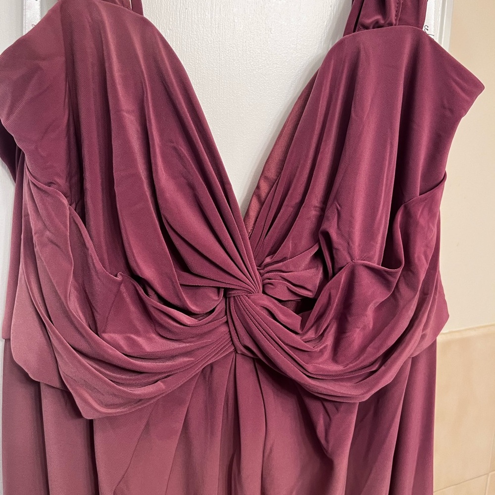 Jersey twist knot empire waist bridesmaid dress